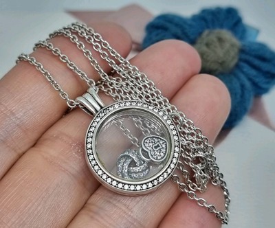 BOXED Genuine Pandora Sparkling Floating Locket Necklace With