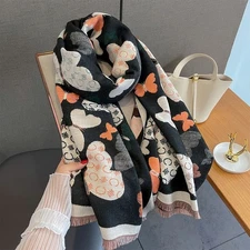 Oversized Butterfly Print Scarf Shawl Wrap | Soft Cashmere Feel