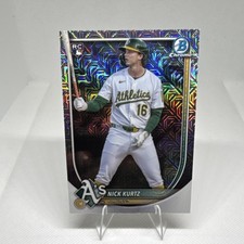 Topps 2025 Bowman Chrome Mega Box Mojo Refractor #93 Nick Kurtz RC Athletics