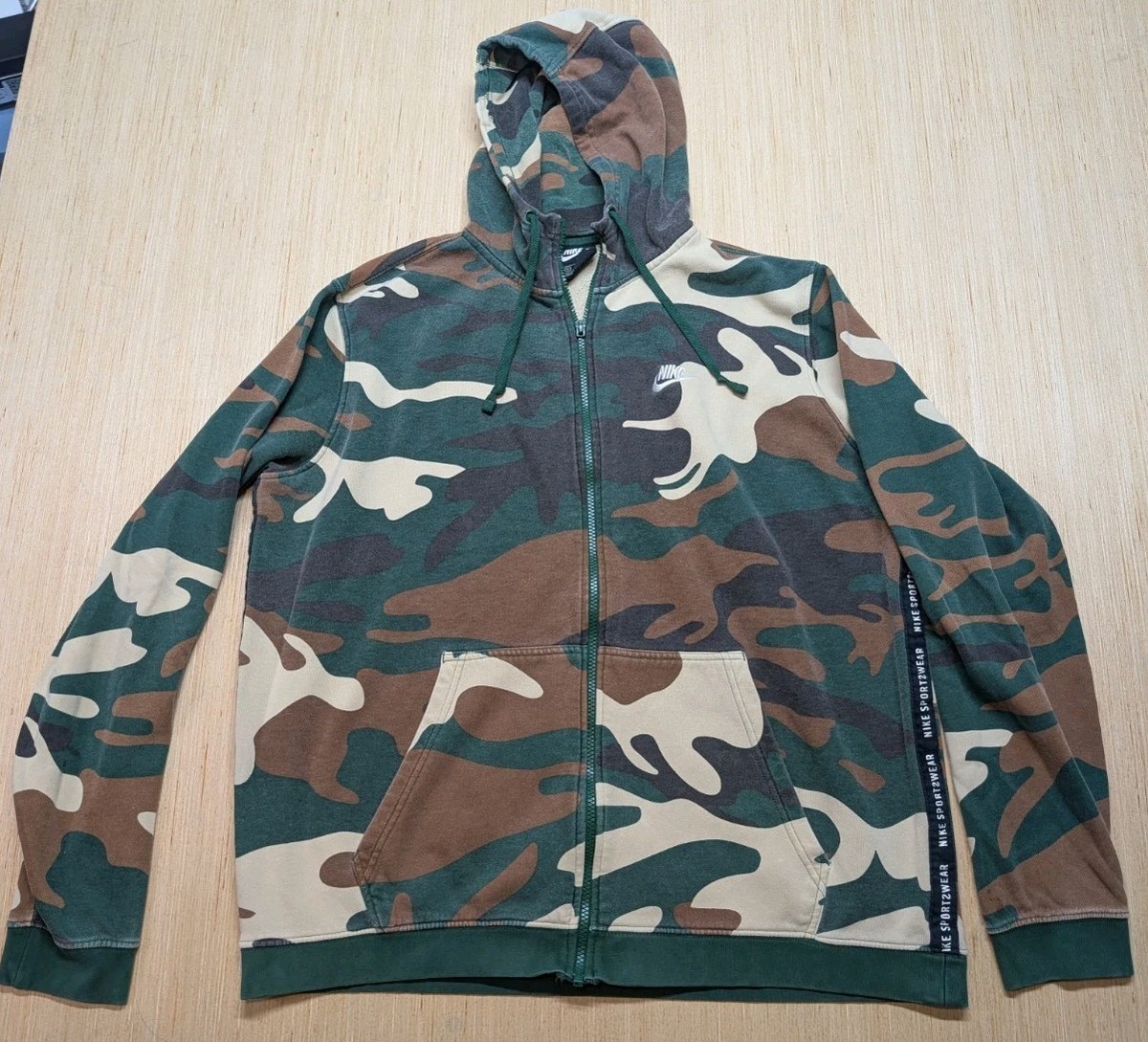 未使用NIKE × FCRB Camo Hoodie Jacket 迷彩　M Nike Full Zip Hoodie Jacket Sweatshirt Camo Mens Black