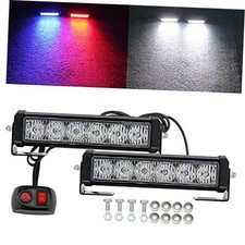 Led Emergency Strobe Lights Bar 2pcs Double Color Red Blue Change White Led Emergency Strobe Lights Bar 2pcs Double Color Red Blue Change White