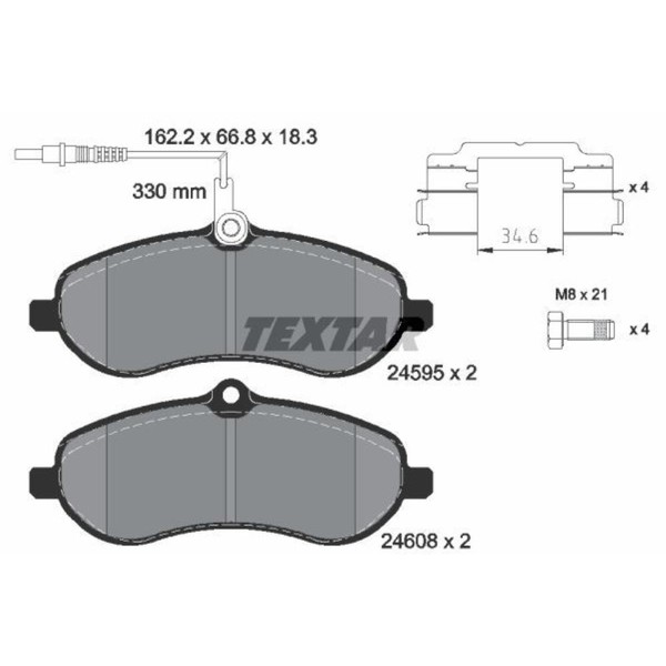 Textar BremsbeläGe Bremsbelegsatz Vorne FüR CitroëN Jumpy Peugeot Expert Tepee-image