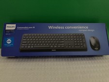 PHILIPS - Clavier AZERTY Sans Fil + Souris Philips SPT6407 Wireless Combo Neuf