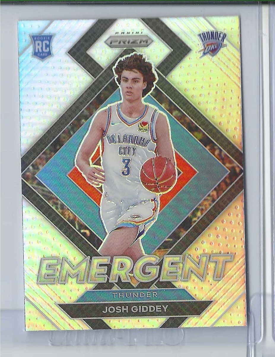 2021-22 Panini Prizm Emergent Josh Giddey RC Rookie #7 Oklahoma City Thunder