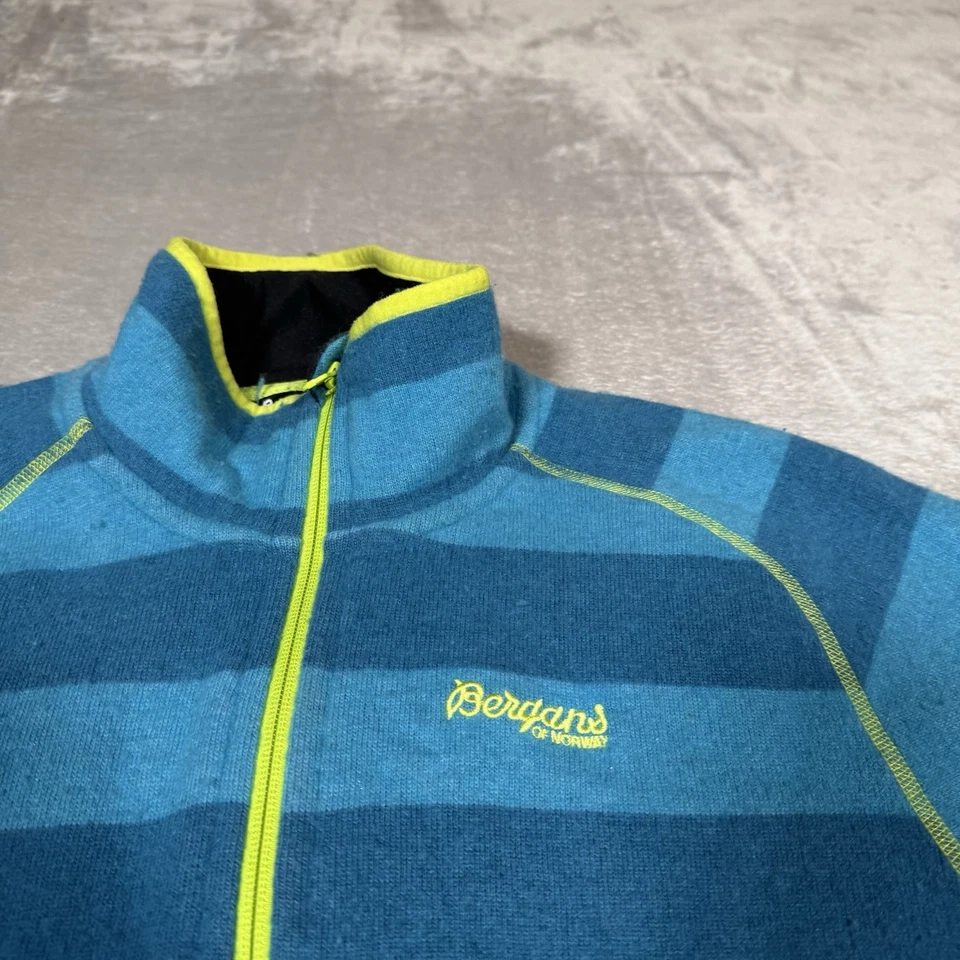 BERGANS OF NORWAY Jacket Mens Medium Blue Full Zip Wool Blend Perkium JKT - Image 2 of 4