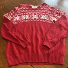 Original Weatherproof Vintage Sweater Mens Size XL Red Holiday Fair Isle Nordic