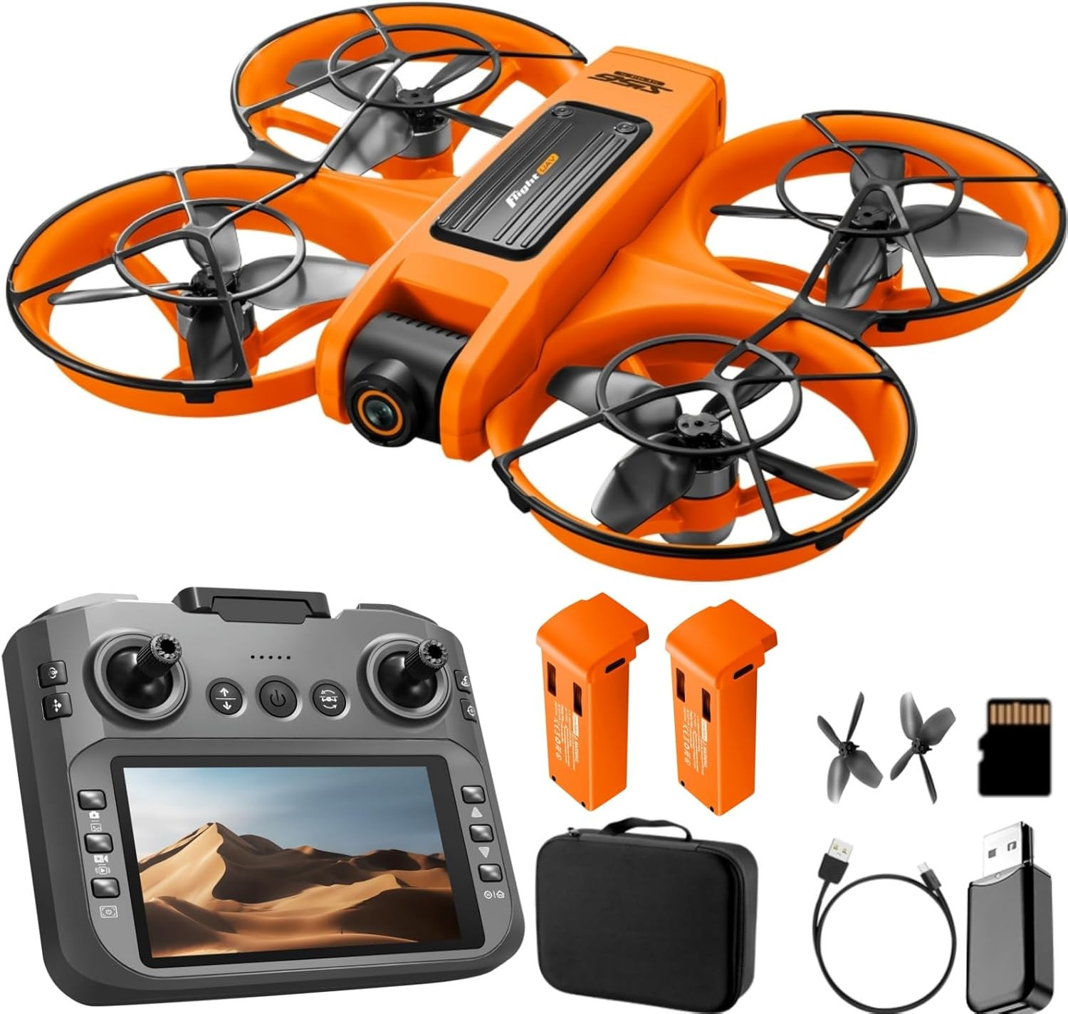 RC Drone with Screen on Controller (4.92In), UHD Dual Camera