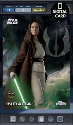 10cc INDARA - BLACK TOPPS CHROME SAPPHIRE 25 LEGENDARY Star Wars Card Trader