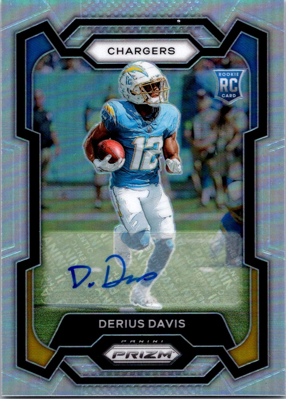 2023 Panini Prizm #351 Derius Davis Autographs Prizm Silver