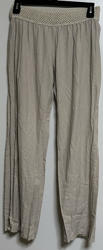 Women’s Pants Size XL / Kiss & Cry / Crochet Waistband / Taupe / Relaxed Fit