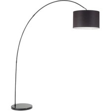 Piantana ad arco con paralume stoffa nero vintage classico