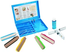 Gatco Edgemate 5-Piece Knife Sharpening System Clamp, Oil, Honing Stones #10005