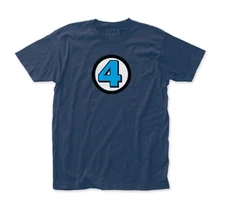 Fantastic Four - 4 Logo Marvel Adult T Shirt