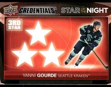 2021-22 Upper Deck Credentials #3S-3 Yanni Gourde Star of the Night: Third Star