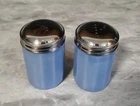 Vintage Delphite Blue Milk Glass Salt & Pepper Shakers