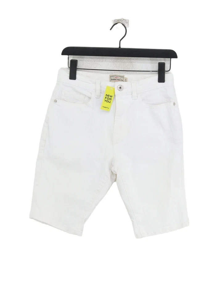 Next Men's Shorts W 28 in White Cotton with Elastane Chino