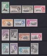 FALKLANDS DEPENDENCIES 1954-62 QEII Ships set of 15 SG G26-G40 MNH/** (CV £200)