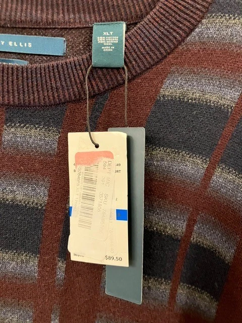 NWT - Perry Ellis Men's Cotton/Wool Blend Sweater, size XLT - Image 2 of 4