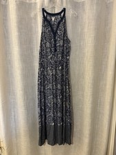 Old Navy Women's Blue Paisley Floral Sleeveless Halter Style Dress