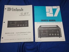 Mcintosh C27 Owner's Manual AND Service Information - Original