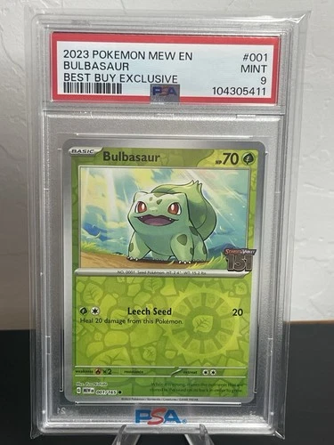 2023 POKEMON MEW EN-151 BEST BUY EXCLUSIVE #001 BULBASAUR PSA 9