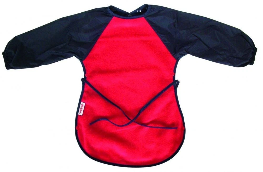 Silly Billyz Fleece Messy Eater Bib (Red/Navy)