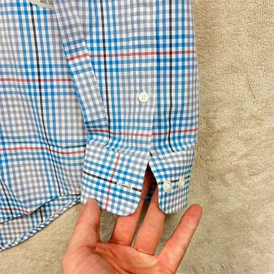 Perry Ellis Men's Large Plaid Long Sleeve Button-Up Shirt Multicolor - Image 3 of 4