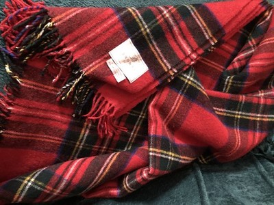 Reine Schurwolle Überwurf Decke Bronte von Moon Royal Stewart Tartan Plaid 183x150  