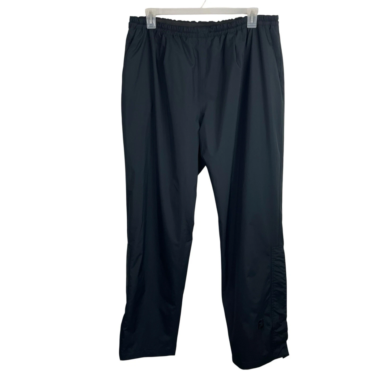 Dryjoys By Footjoy Size XL Black Nylon Zip Leg Golf Rain Pants Early Tee Time