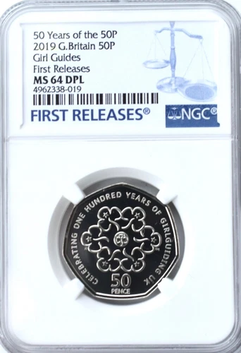 2019 Girl Guides 50p NGC MS64 DPL Fifty Pence Coin Britain Uncirculated