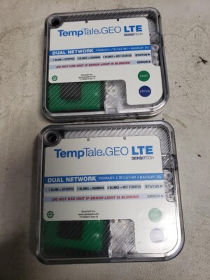 ( 2 ) Sensitech Temptale Geo LTE Cat-M1 Real-Time Temperature Monitor  New