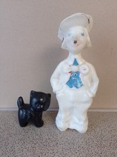 Vintage Soviet Plastic Blown Toy Clown Oleg Popov, Black Cat