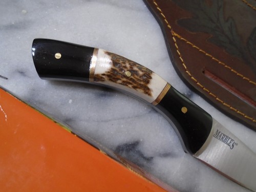 Marbles Buffalo Horn & Stag Fixed Blade Knife Full Tang Skinner Hunter MR644 New - Picture 10 of 10