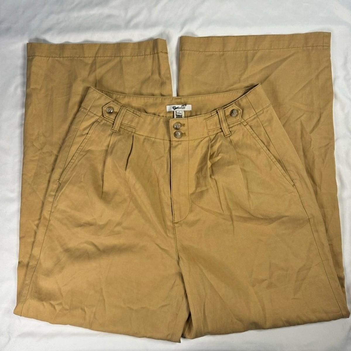 Madewell Harlow Wide-Leg Pant Women Size Desert Dune Linen Blend Casual  Boho