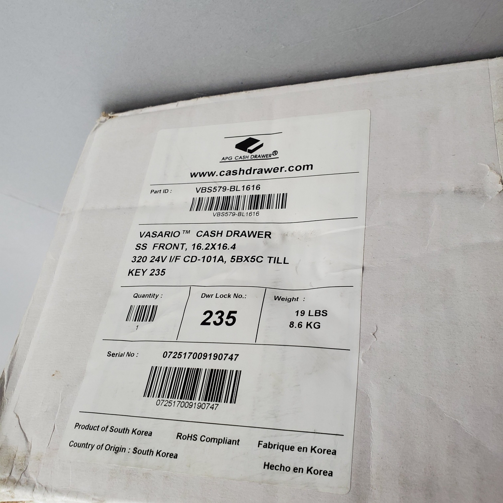 Vasario Cash Drawer with Keys OPEN BOX eBay