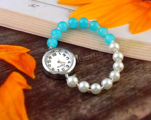 Vintage White Freshwater Pearl Bracelet Watch, Small Face Watch, Watch For Women