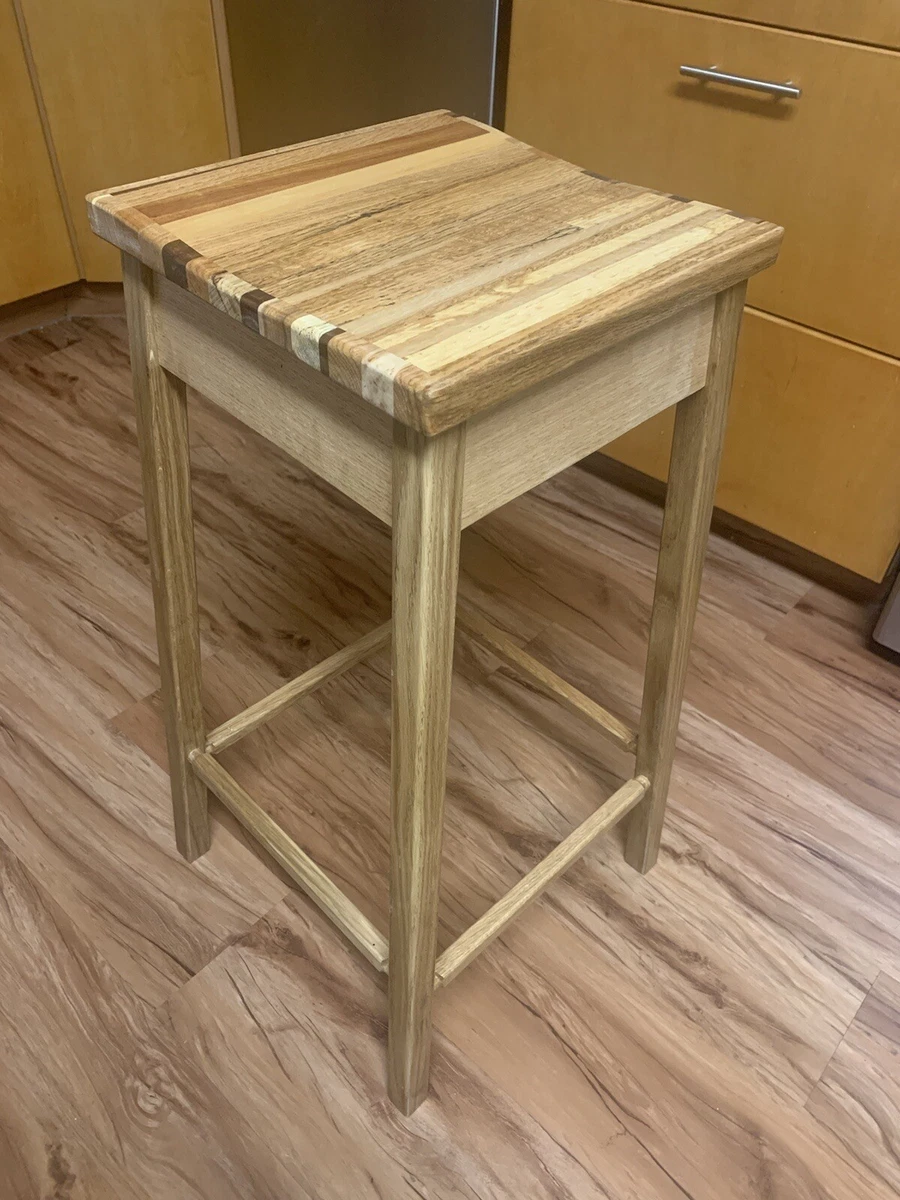 NEW natural Oak Wood Bar Chair Stool Cabin custom Butcher Block