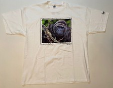 Vintage 90s Africa Gorilla 2XL White T Shirt Threads Single Stitch Made In USA