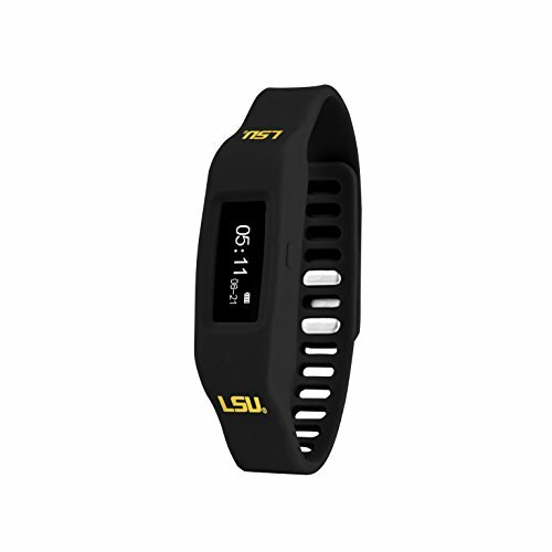 Nuband NCAA LSU Tigers Activity Sleep Tracking Band, Black, Adjustable