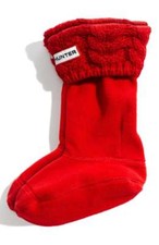 Hunter L126703 'Chunky' Cabled Cuff Red Kids Socks Size MXS 11-13 Kids