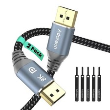 VESA Certified 8K DisplayPort 1.4 Cable 4 Feet/2 Pack, Adoreen, 8K 60Hz 4K 144Hz