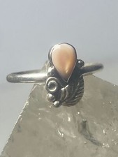 Mother of Pearl ring southwest pinky floral leaves blossom baby children women g