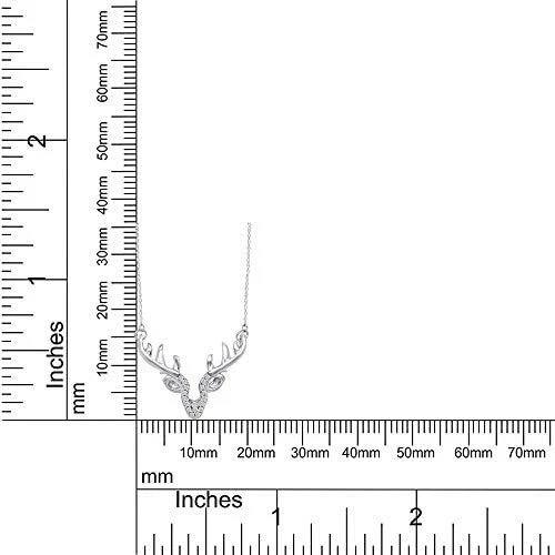 CZ Deer Antler Necklace 14K Gold Sterling Silver Christmas Party Crystal Jewelry - Image 4 of 4