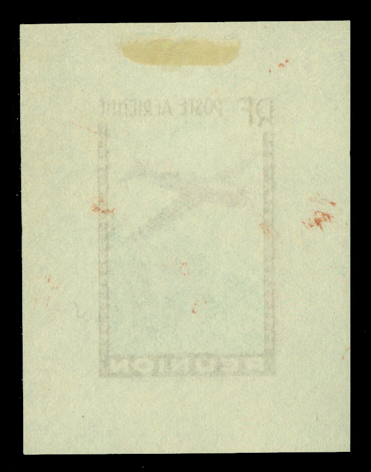 French Colonies - REUNION Is. 1938 AIRMAIL (12.65Fr) brown & green Sc C5 PROOF - Image 2 of 2