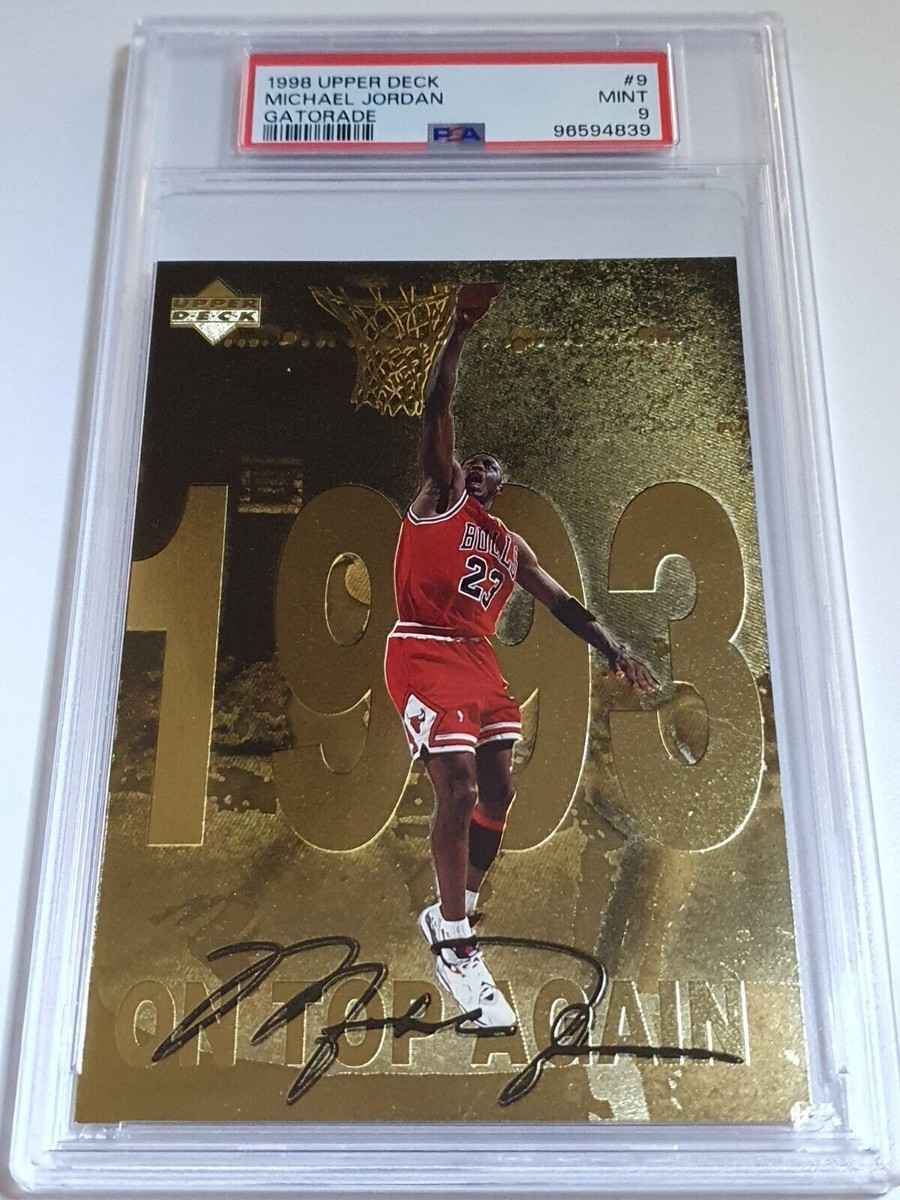 1998 Upper Deck Michael Jordan Gatorade #9 Jumbo GOLD Foil - PSA 9
