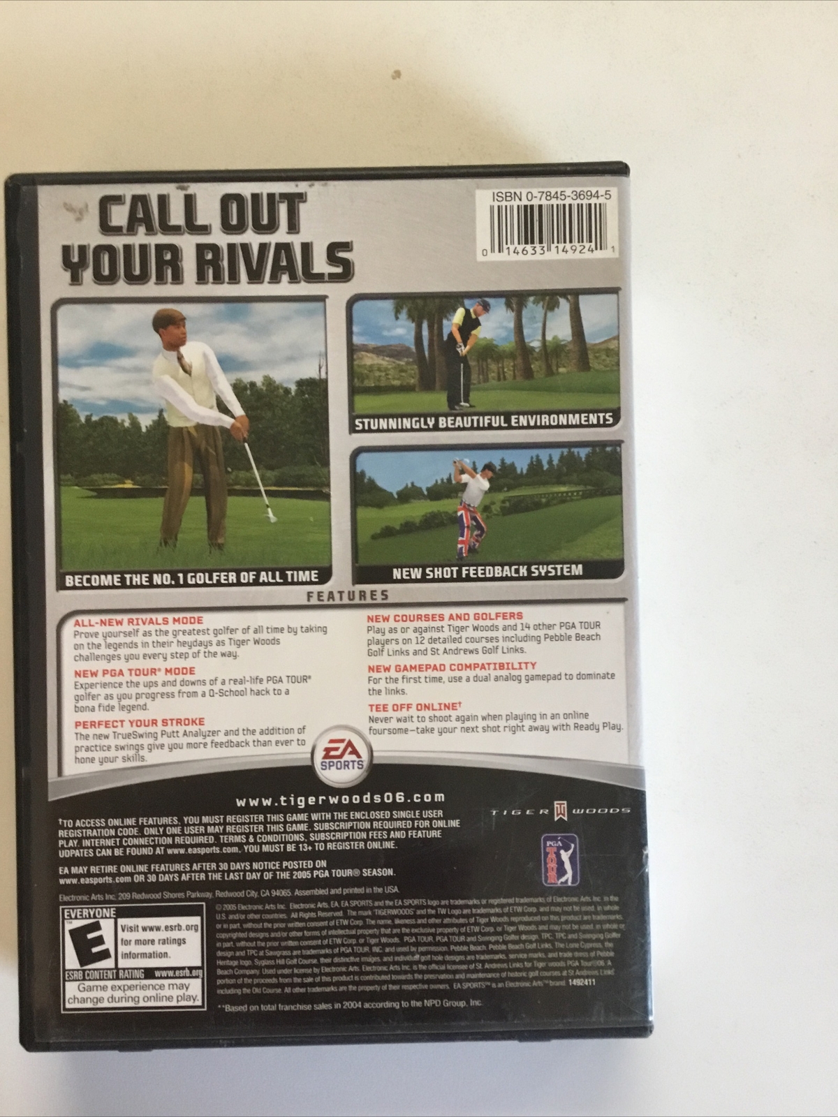 Tiger Woods PGA Tour 06 2006 EA SPORTS PC Game 3 Discs, Case, Big Box