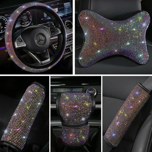 Diamond Car Decor Accessories Set Universal Beauty Luxury Bling Bling Rhinestone - Bild 4 von 31
