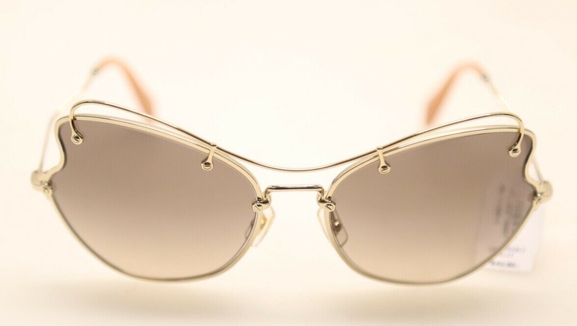 Miu Miu MU56RS Brown Gold Sunglasses Authentic Miu Miu MU56RS ZVN3D0 61 Sunglasses Pale Gold  main image 4
