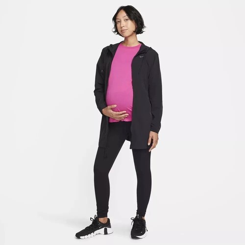 NWT NIKE $150 Maternity Bliss Hooded Jacket Full Zip Mesh Black Women's, XS - Picture 2 of 8