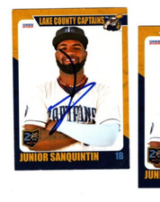 Junior Sanquintin 2023 Lake County Captains signed autograph baseball card c